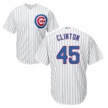Men's Chicago Cubs #45 Presidential Candidate Hillary Clinton White Jersey