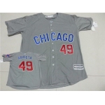 Men's Chicago Cubs #49 Jake Arrieta Gray Road 2015 MLB Cool Base Jersey
