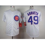 Men's Chicago Cubs #49 Jake Arrieta White Jersey