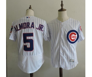 Men's Chicago Cubs #5 Albert Almora Jr. White Home 2016 Flexbase Majestic Baseball Jersey
