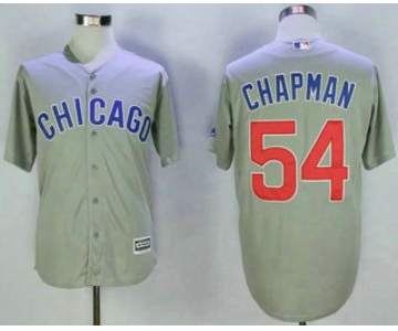 Men's Chicago Cubs #54 Aroldis Chapman Grey New Cool Base Stitched MLB Jersey