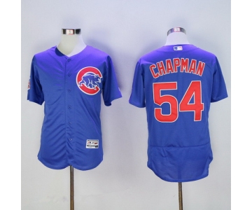 Men's Chicago Cubs #54 Aroldis Chapman Royal Blue Stitched MLB 2016 Majestic Flex Base Jersey