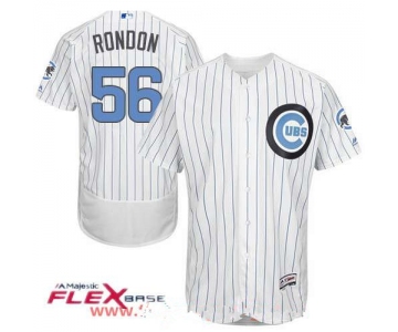 Men's Chicago Cubs #56 Hector Rondon White with Baby Blue Father's Day Stitched MLB Majestic Flex Base Jersey