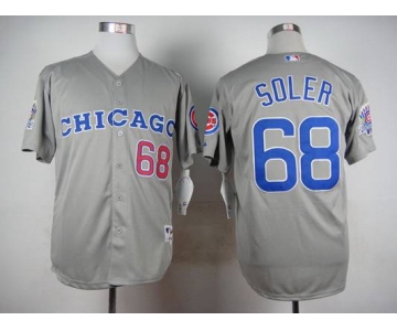 Men's Chicago Cubs #68 Jorge Soler 1990 Turn Back The Clock Gray Jersey With 1990 All-Star Patch