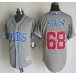 Men's Chicago Cubs #68 Jorge Soler Alternate Gray 2015 MLB Cool Base Jersey