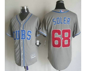 Men's Chicago Cubs #68 Jorge Soler Alternate Gray 2015 MLB Cool Base Jersey