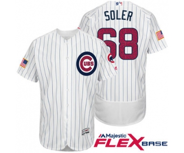 Men's Chicago Cubs #68 Jorge Soler White Stars & Stripes Fashion Independence Day Stitched MLB Majestic Flex Base Jersey