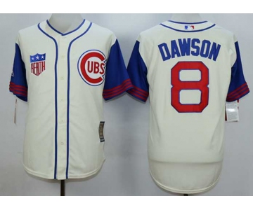 Men's Chicago Cubs #8 Andre Dawson Cream 1942 Turn Back The Clock Jersey