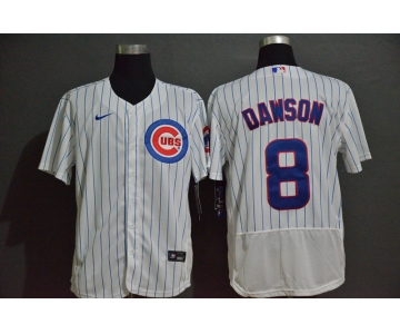 Men's Chicago Cubs #8 Andre Dawson White Home Stitched MLB Flex Base Nike Jersey