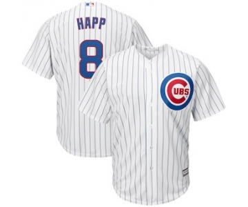 Men's Chicago Cubs 8 Ian Happ Majestic White Cool Base Home Player Jersey