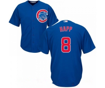 Men's Chicago Cubs #8 Ian Happ Royal Blue Stitched MLB Majestic Cool Base Jersey