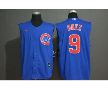 Men's Chicago Cubs #9 Javier Baez Blue 2020 Cool and Refreshing Sleeveless Fan Stitched MLB Nike Jersey