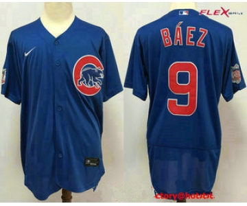 Men's Chicago Cubs #9 Javier Baez Blue Stitched MLB Cool Base Nike Jersey