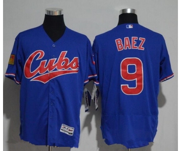 Men's Chicago Cubs #9 Javier Baez Royal Blue 1994 Turn Back The Clock Stitched MLB Majestic Flex Base Jersey