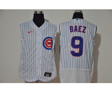 Men's Chicago Cubs #9 Javier Baez White 2020 Cool and Refreshing Sleeveless Fan Stitched Flex Nike Jersey