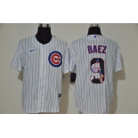 Men's Chicago Cubs #9 Javier Baez White Unforgettable Moment Stitched Fashion MLB Cool Base Nike Jersey