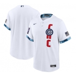 Men's Chicago Cubs Blank 2021 White All-Star Cool Base Stitched MLB Jersey