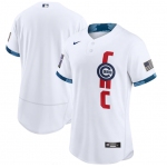 Men's Chicago Cubs Blank 2021 White All-Star Flex Base Stitched MLB Jersey