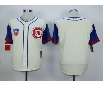 Men's Chicago Cubs Blank Cream 1942 Majestic Cooperstown Collection Throwback Jersey