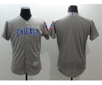 Men's Chicago Cubs Blank Gray Road 2016 Flexbase Majestic Baseball Jersey