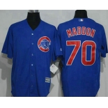 Men's Chicago Cubs Coach #70 Joe Maddon Royal Blue Stitched MLB Majestic Cool Base Jersey