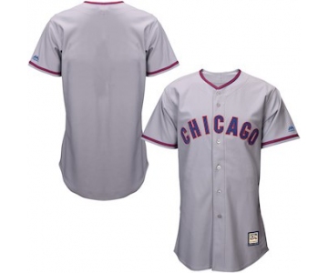 Men's Chicago Cubs Majestic Blank Gray Cooperstown Cool Base Team Jersey