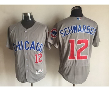 Men's Chicago cubs #12 Kyle Schwarber Royal Blue Pullover Cooperstown Cool Base Jersey