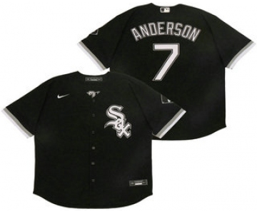 Men's Chicago White Sox #7 Tim Anderson Black Stitched MLB Flex Base Nike Jersey