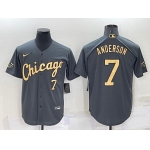 Men's Chicago White Sox #7 Tim Anderson Number Grey 2022 All Star Stitched Cool Base Nike Jersey