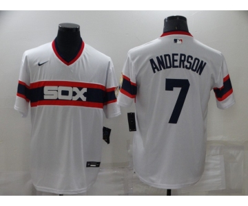 Men's Chicago White Sox #7 Tim Anderson White Pullover Stitched MLB Cool Base Nike Jersey