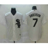 Men's Chicago White Sox #7 Tim Anderson White Stitched MLB Cool Base Jersey