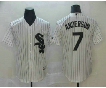 Men's Chicago White Sox #7 Tim Anderson White Stitched MLB Cool Base Jersey