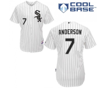 White Sox #7 Tim Anderson White(Black Strip) Home Cool Base Stitched Youth Baseball Jersey
