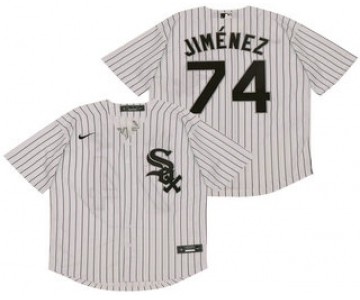 Men's Chicago White Sox #74 Eloy Jimenez White Pinstripe Stitched MLB Cool Base Nike Jersey