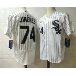 Men's Chicago White Sox #74 Eloy Jimenez White Pinstripe Stitched MLB Flex Base Nike Jersey