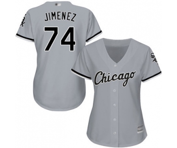 White Sox #74 Eloy Jimenez Grey Road Women's Stitched Baseball Jersey