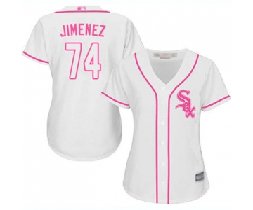 White Sox #74 Eloy Jimenez White Pink Fashion Women's Stitched Baseball Jersey