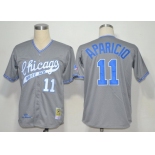 Chicago White Sox #11 Luis Aparicio 1969 Gray Wool Throwback Jersey