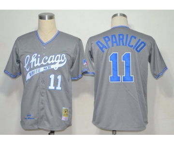 Chicago White Sox #11 Luis Aparicio 1969 Gray Wool Throwback Jersey