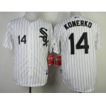 Chicago White Sox #14 Paul Konerko White With Black Pinstripe Jersey