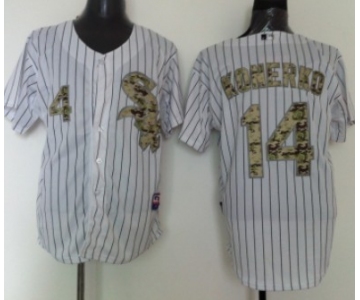 Chicago White Sox #14 Paul Konerko White With Camo Jersey