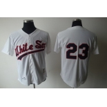 Chicago White Sox #23 Robin Ventura 1990 White Buttons Throwback Jersey