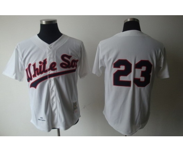 Chicago White Sox #23 Robin Ventura 1990 White Buttons Throwback Jersey