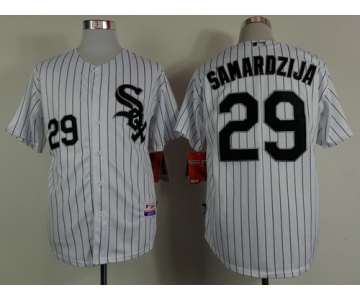 Chicago White Sox #29 Jeff Samardzija White With Black Pinstripe Jersey