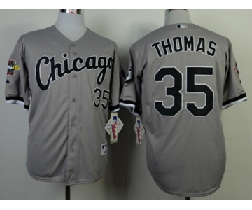 Chicago White Sox #35 Frank Thomas Gray 75TH Patch Jersey