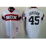 Chicago White Sox #45 Michael Jordan 1983 White Pullover Throwback Jersey