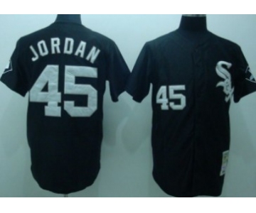 Chicago White Sox #45 Michael Jordan 1991 Black Throwback Jersey