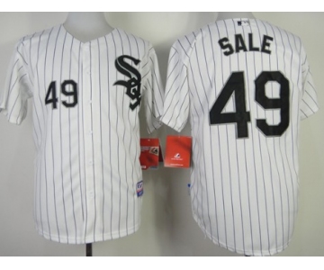 Chicago White Sox #49 Chris Sale White With Black Pinstripe Jersey