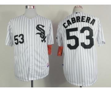 Chicago White Sox #53 Melky Cabrera White With Black Pinstripe Jersey