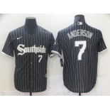 Men Chicago White Sox 7 Anderson Black City Edition Nike Game 2021 MLB Jerseys